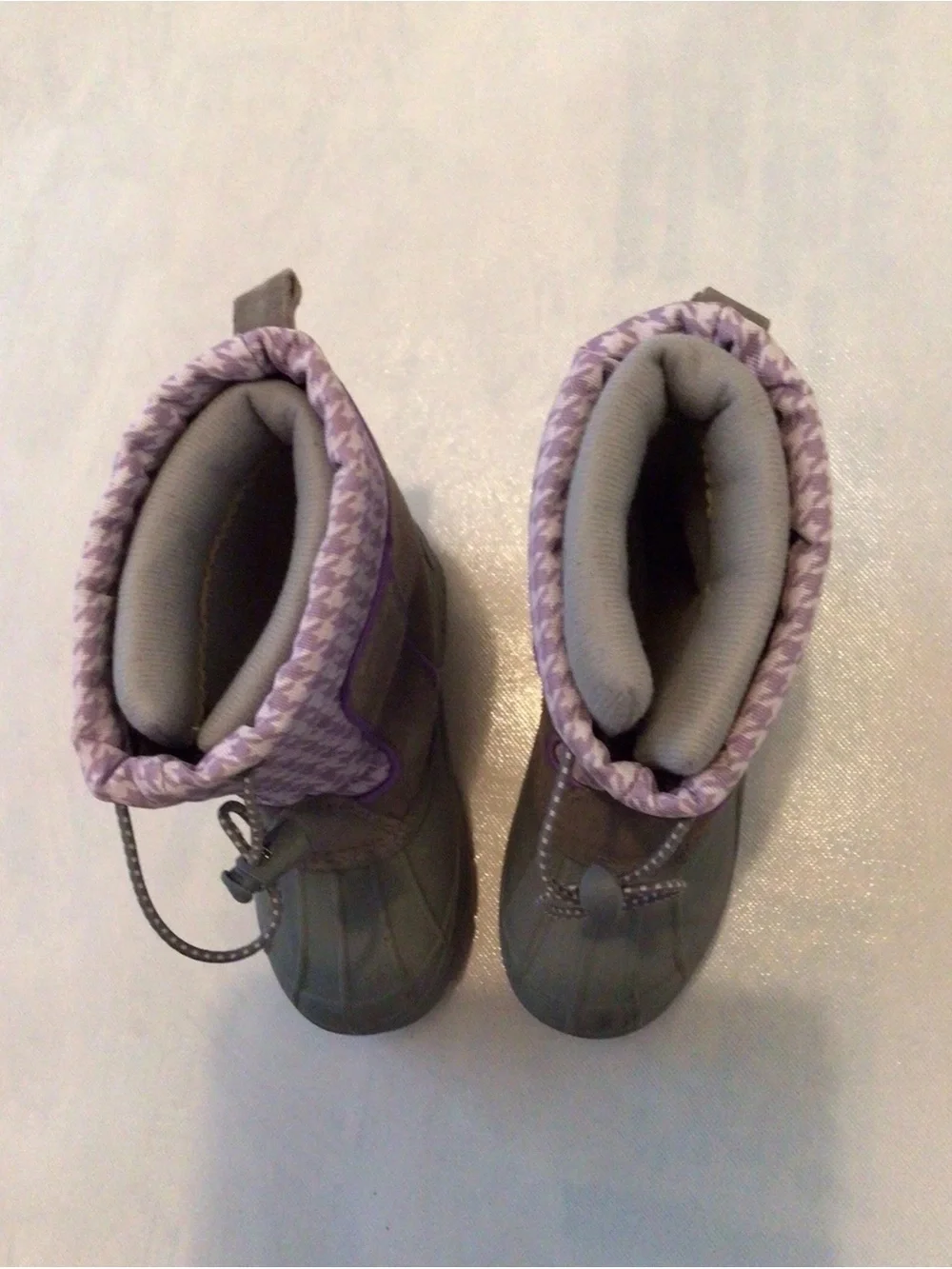 Sporto Frost II-G Kids Size 11M Waterproof Snow Boots Gray Purple Houndstooth